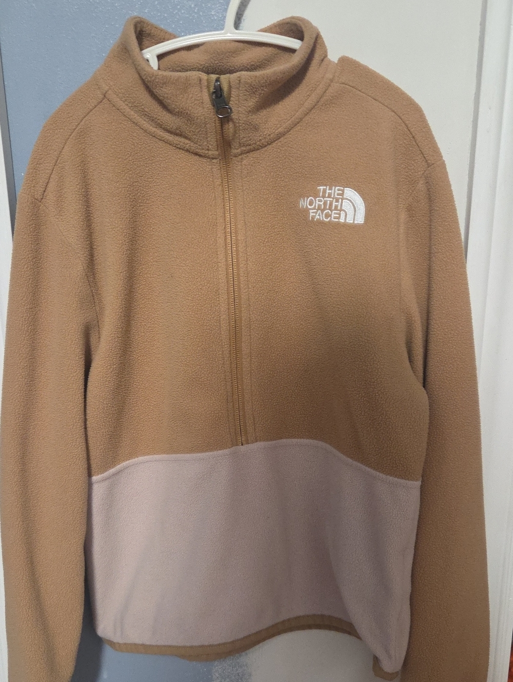 The North Face Women's Two-Tone Pullover Fleece Jacket - Tan & Cream